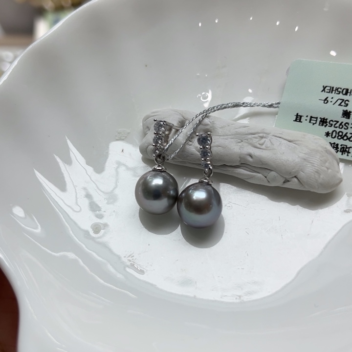 海水珍珠耳饰银S925镶嵌可打8.5折