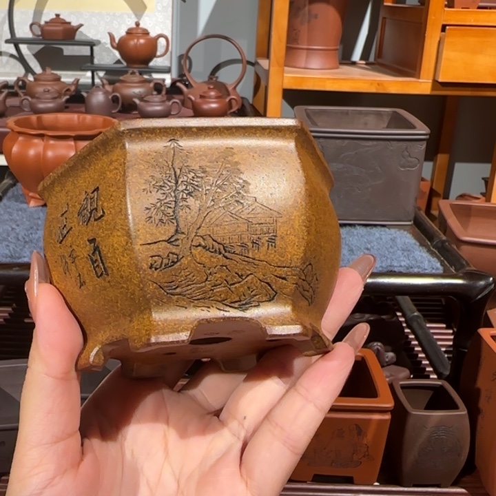 花盆紫砂口径8,3深度5.5