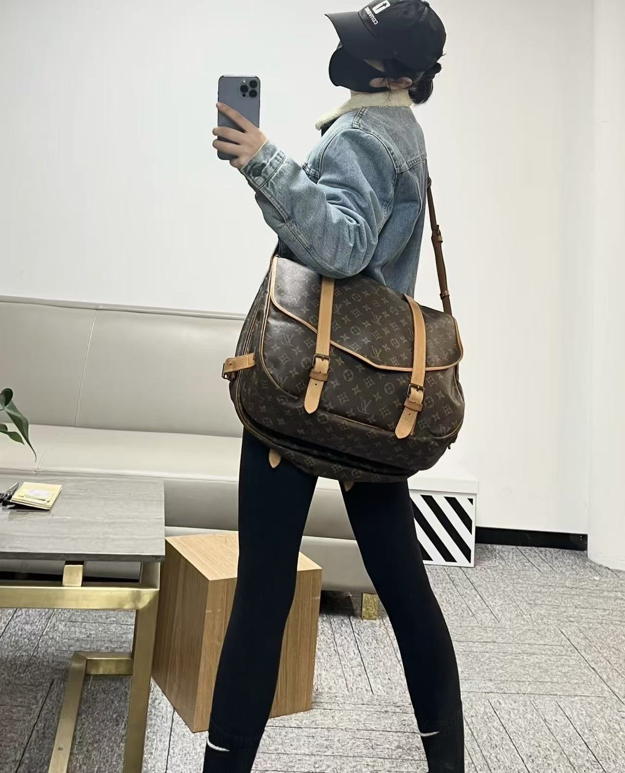 修复品LouisVuitton/路易威登大号双子星单肩斜挎包后换植鞣革3