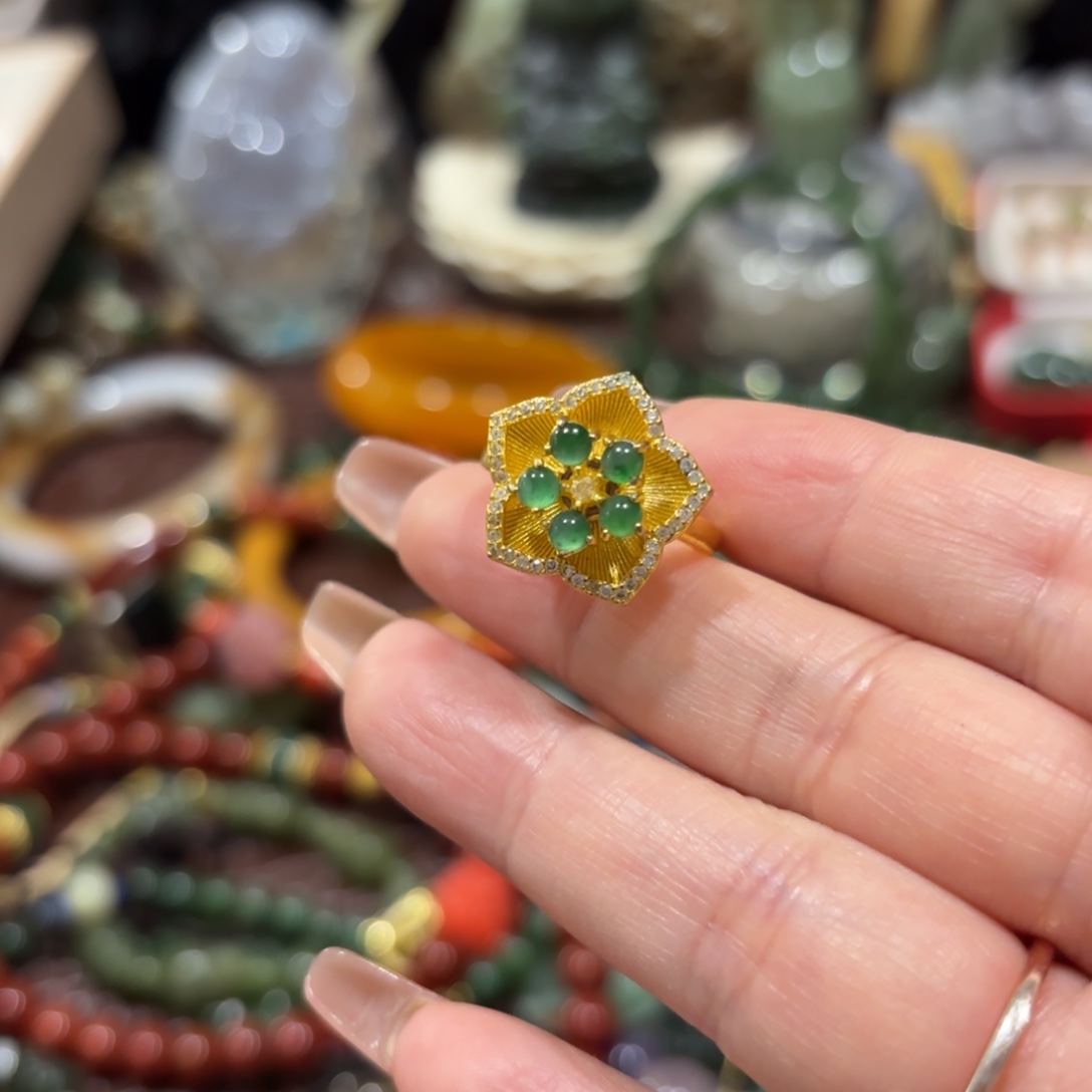 翡翠合金戒指17.8