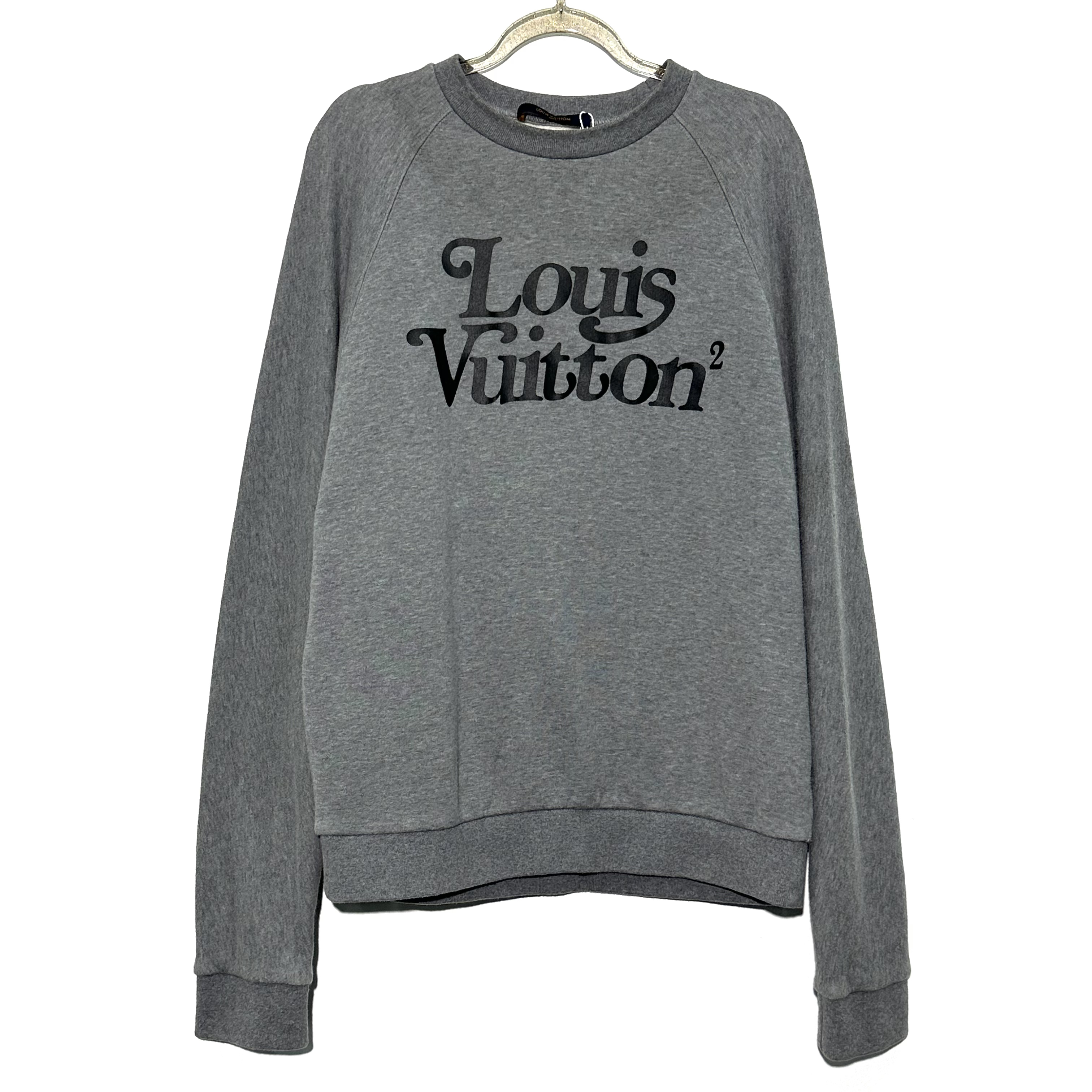 99新 LouisVuitton/路易威登 XS码 经典logo灰色卫衣 W303