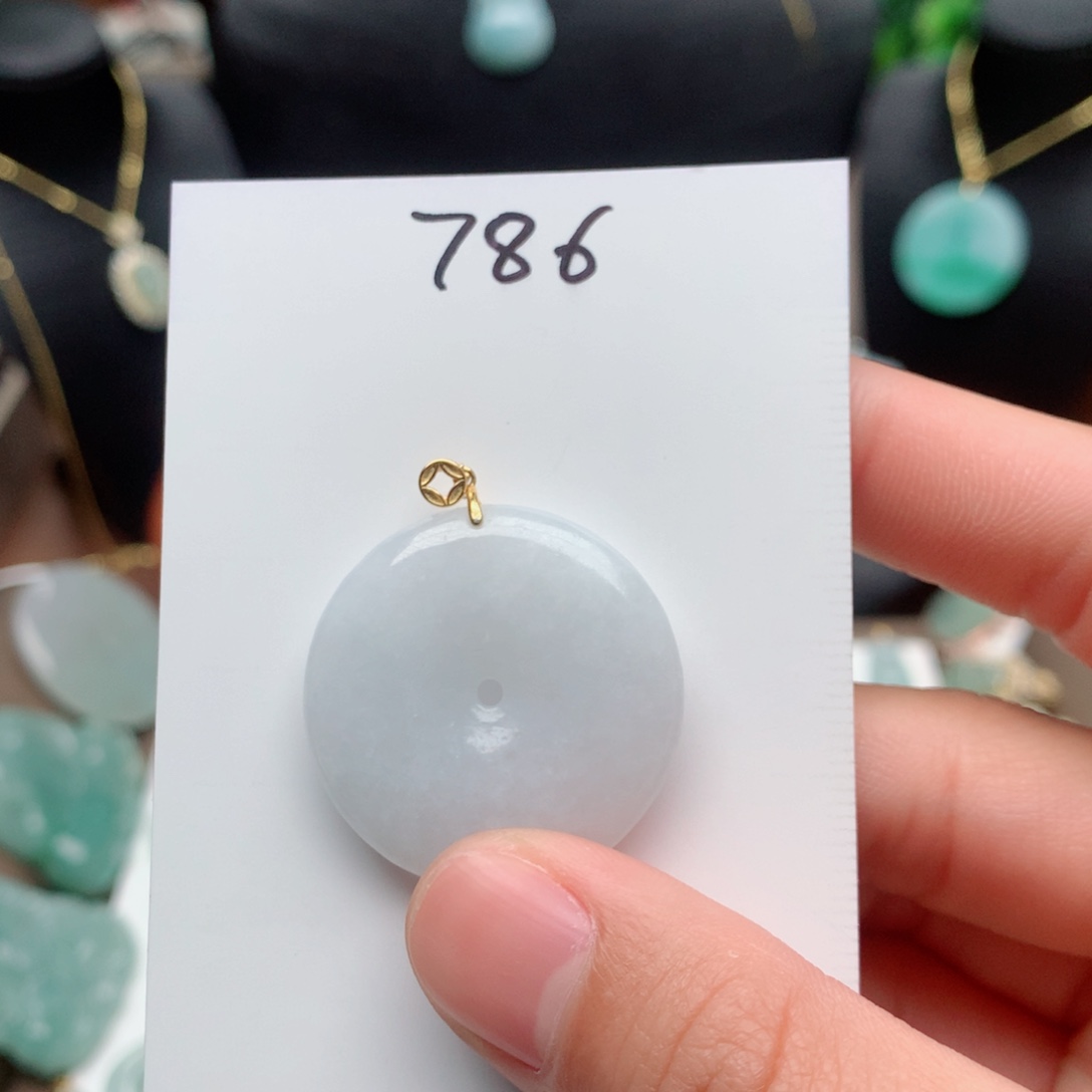 翡翠颈饰银S925镀金镶嵌吊坠