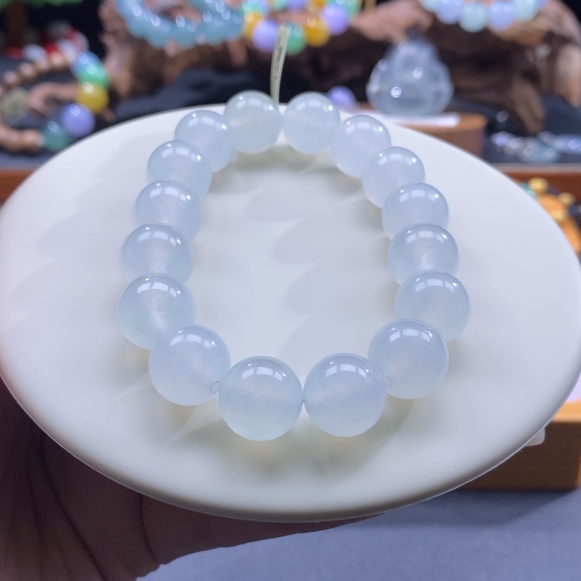【闪购商品】翡翠手串未镶嵌白冰手串卡12+