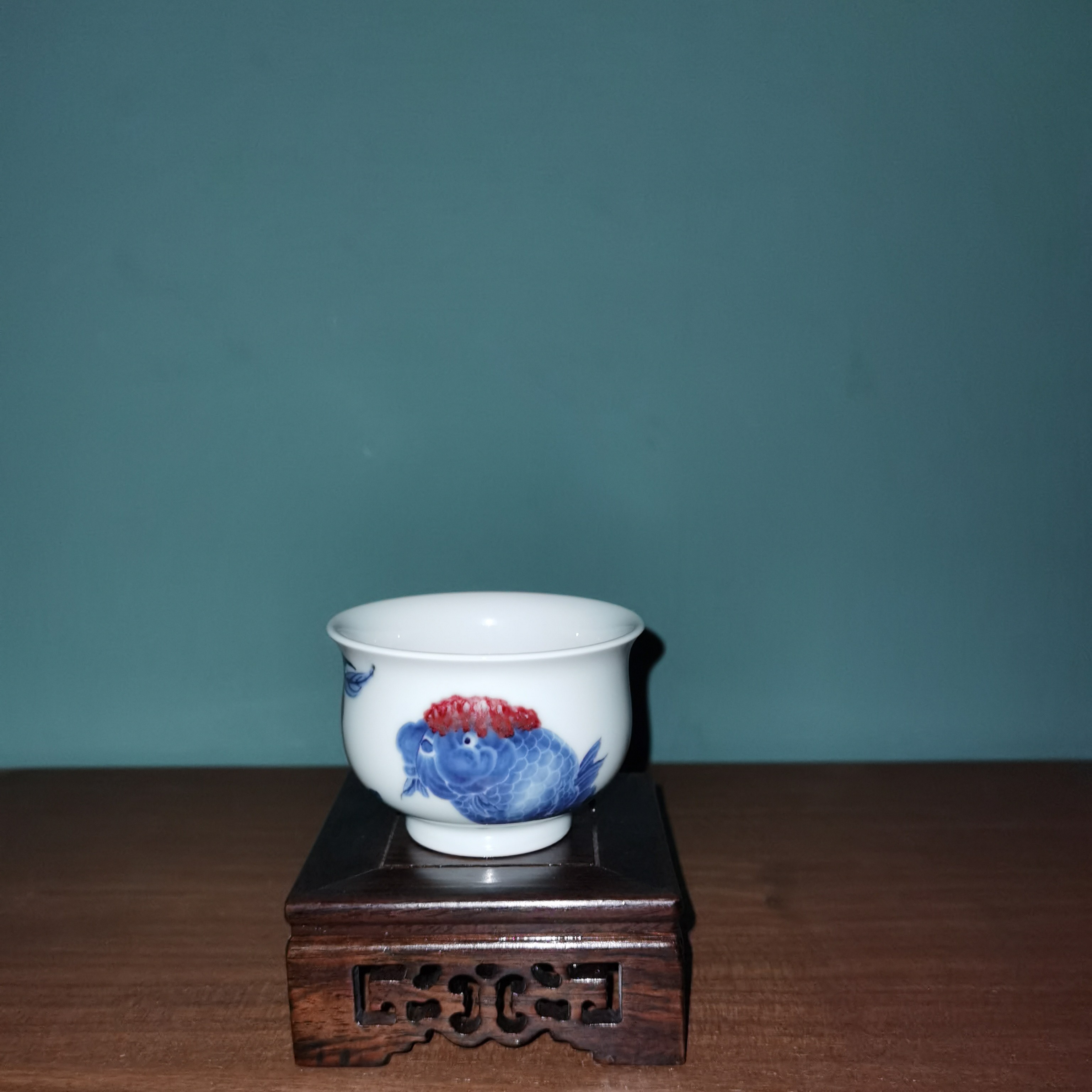 晓月庐（林月红）︱寿桃兰寿金鱼炉式杯