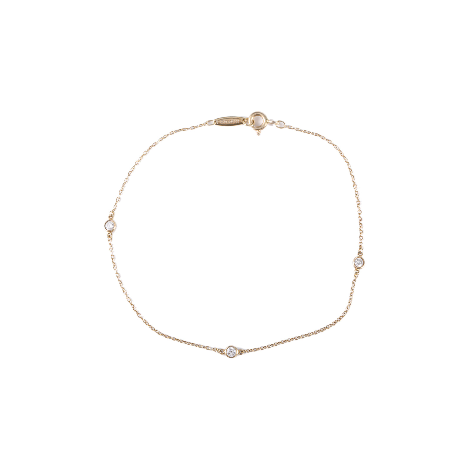 99新 Tiffany & Co./蒂芙尼 -188小花柳 18K黄金 黄金 三钻 手链