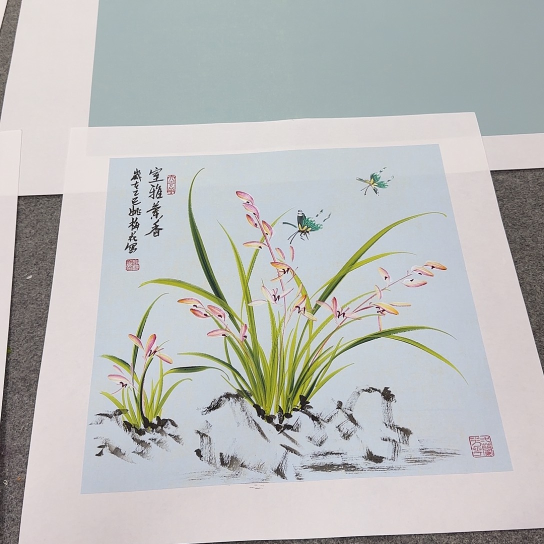 国画国画立体兰花作品