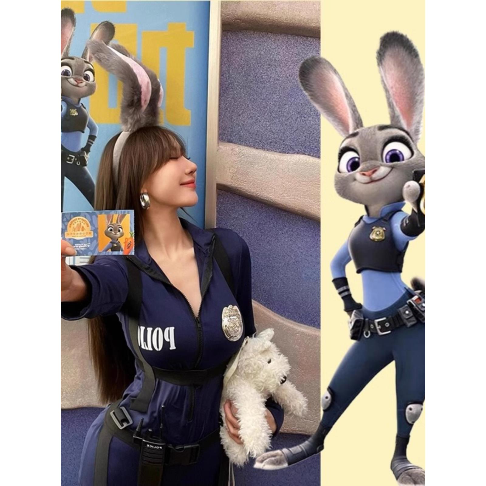 万圣节战袍辣妹漫展兔女郎兔子警官cos朱迪女警性感迪士尼制服夏