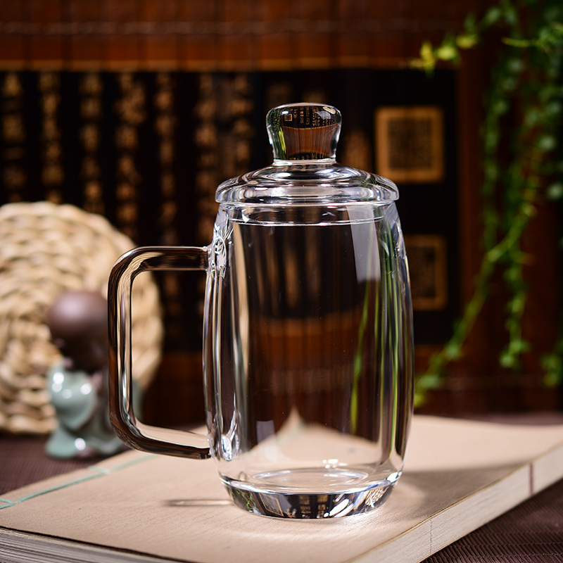 东海工艺水晶杯手工制作带把手茶杯提子杯高档办公泡茶老板杯送礼