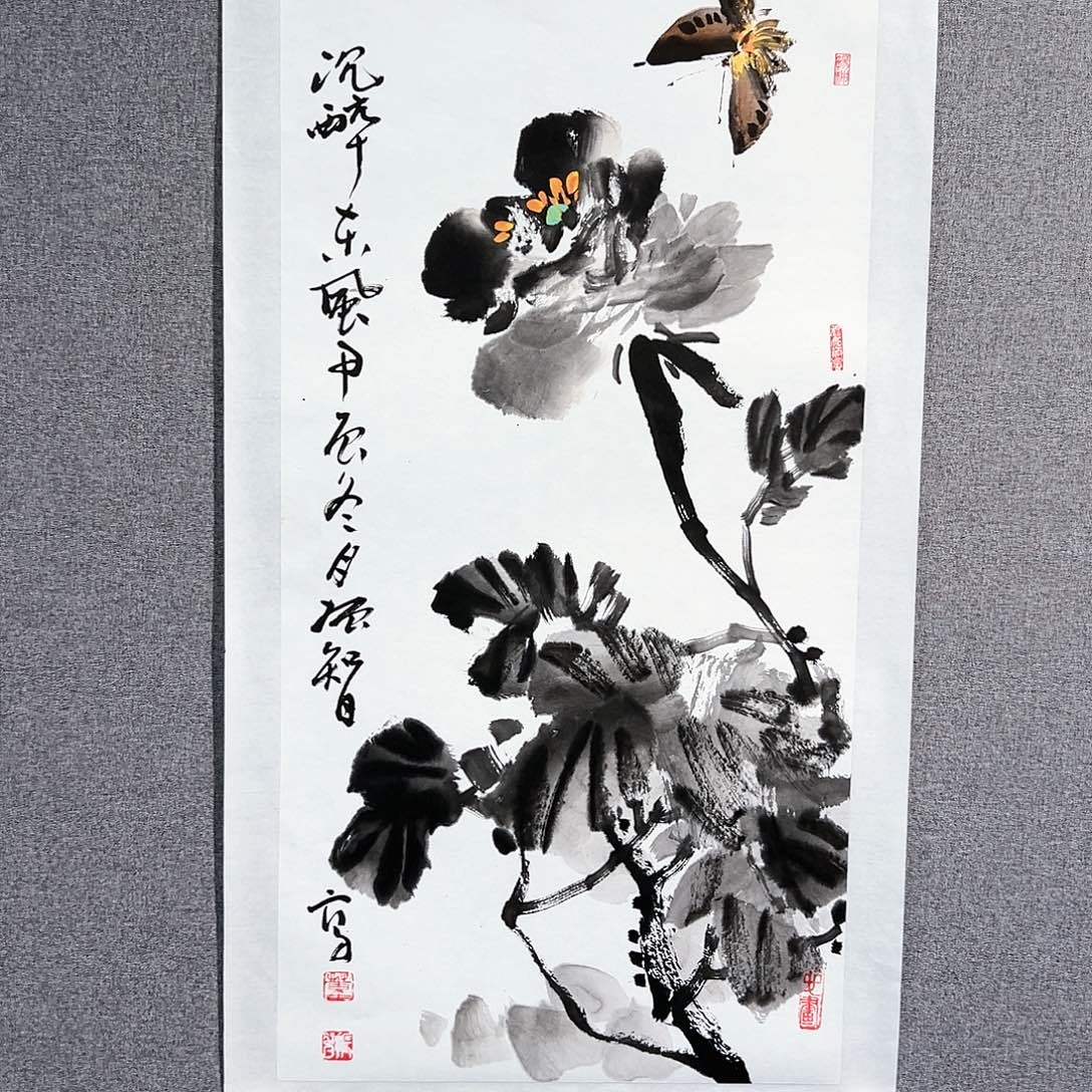 国画红袍画院手绘作品