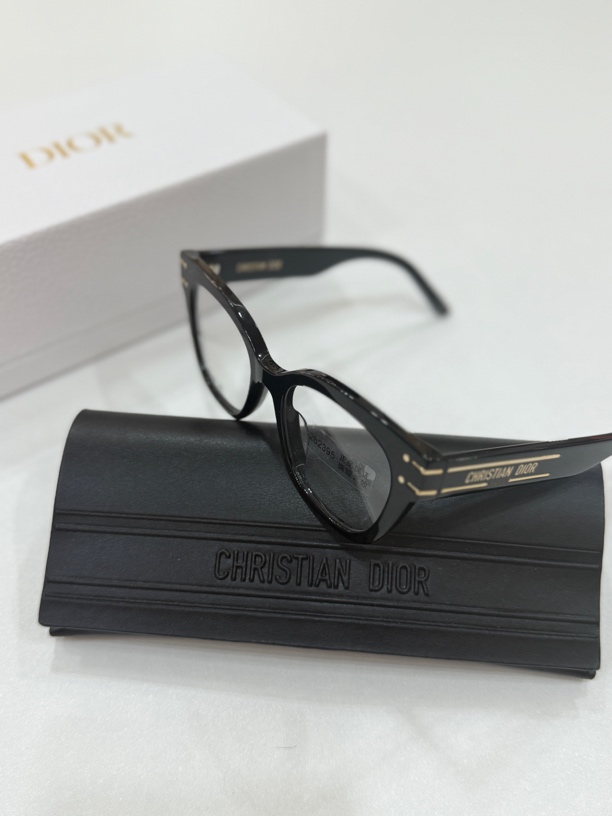 95新 DIOR/迪奥 夏七中古/dior黑金平光镜/眼镜