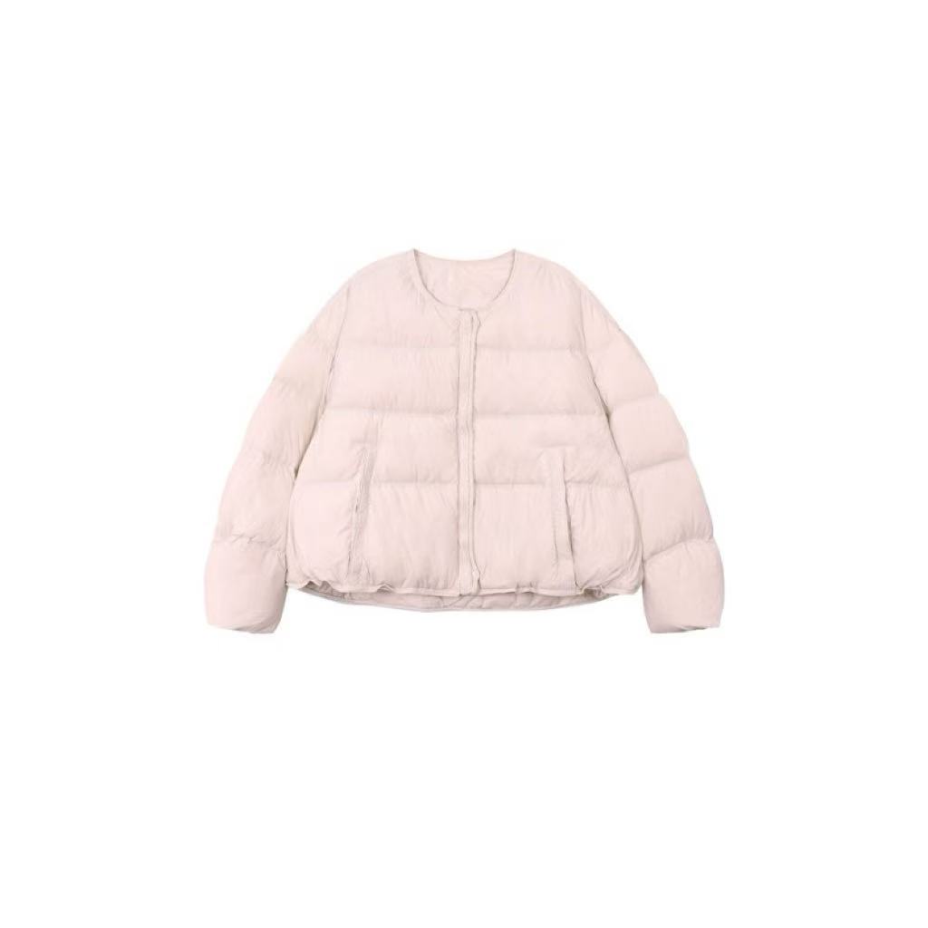 YW STUDIO"听雪"圆领宽松纯色极简百搭冬季新款女90绒羽绒服1125