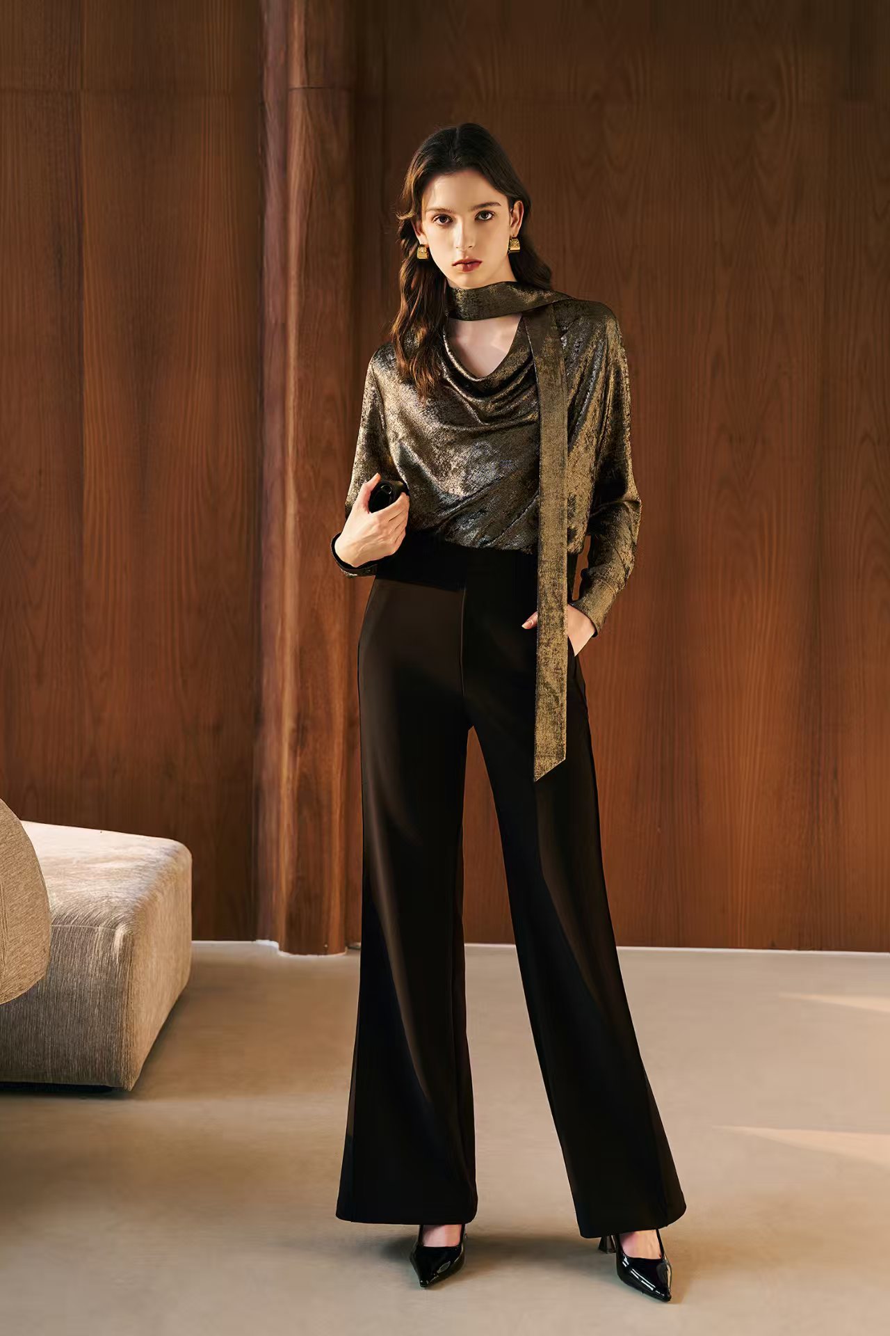 姚领YAOLY气质显瘦长裤