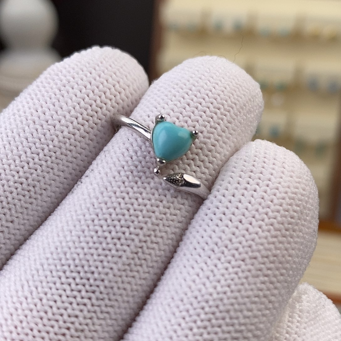 绿松石戒指银S925镶嵌