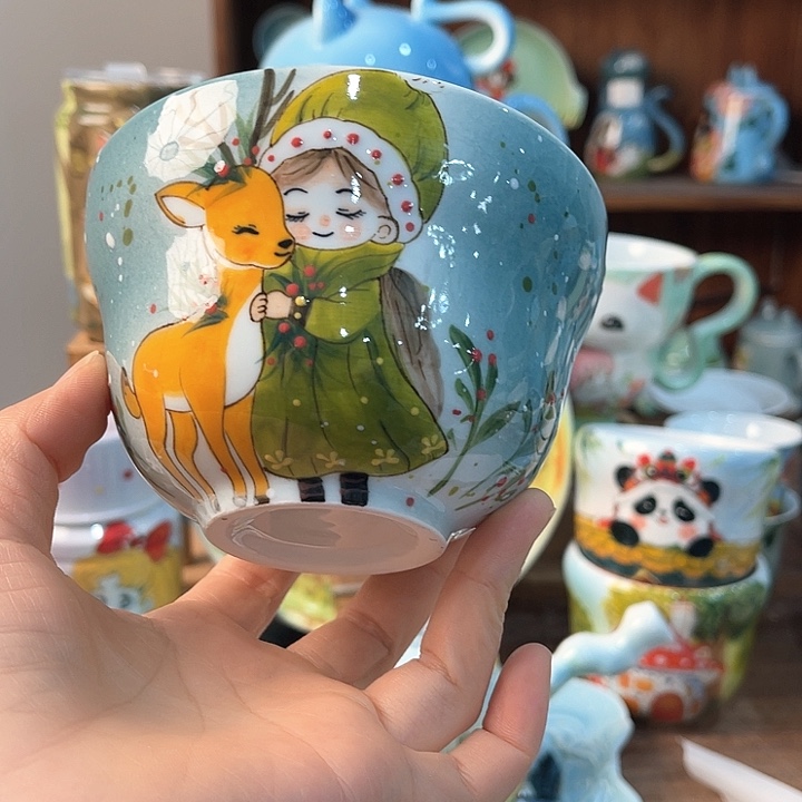 陶景德镇釉下手绘陶瓷 