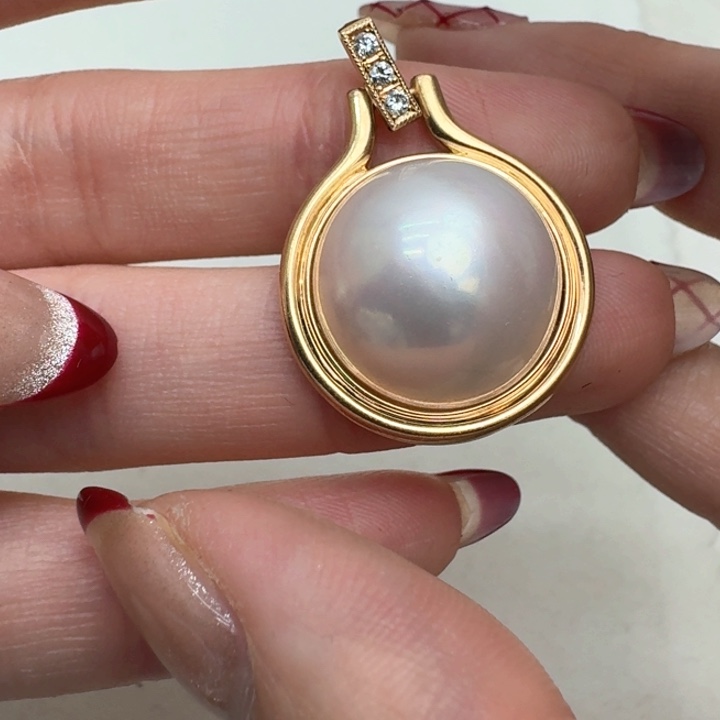 拼合珍珠（马贝珠）颈饰未镶嵌