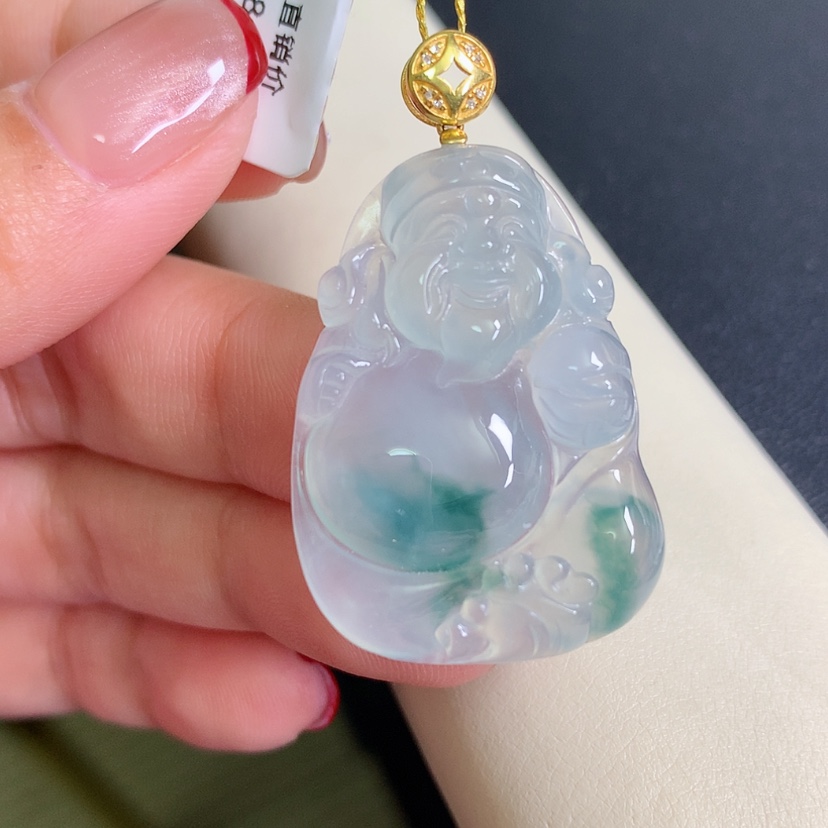【闪购商品】翡翠颈饰18K金镶嵌佛公