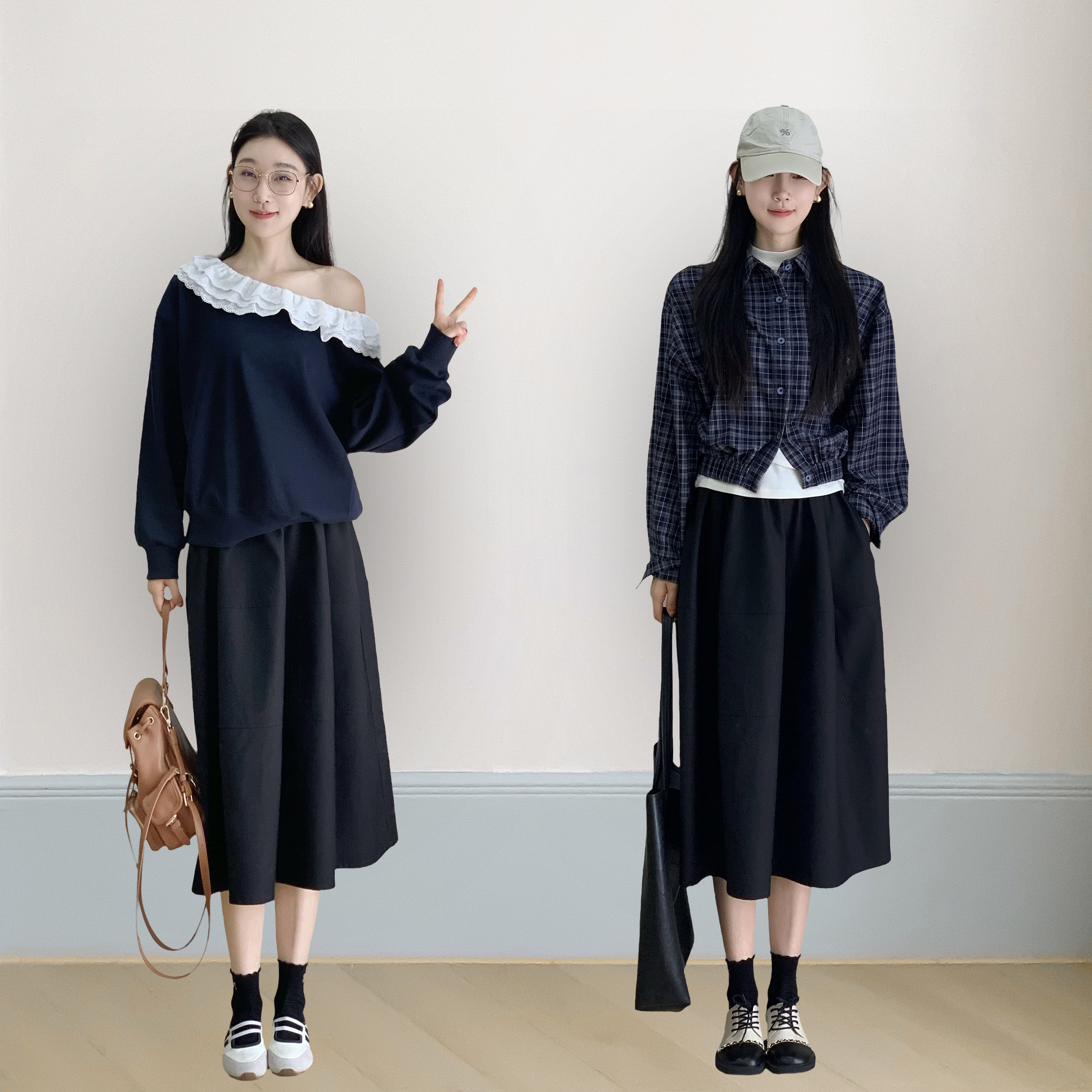 OUDOCKEE 鸥鸥【雨伞裙】中长款不规则高腰时尚半身裙 BACE631T