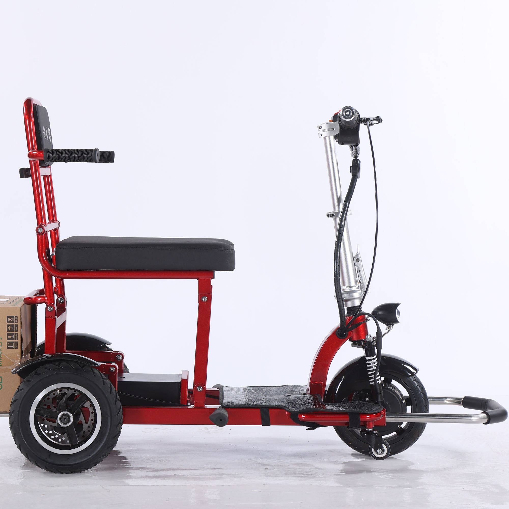 施乐辉S5双人前驱折叠电动三轮车代步车残疾人家用小型轻便锂电车