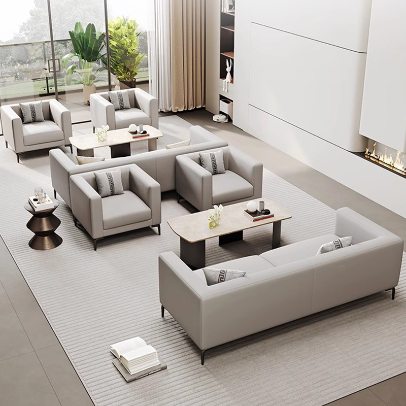 金鸾简约现代商务办公沙发企业接待洽谈茶几组合