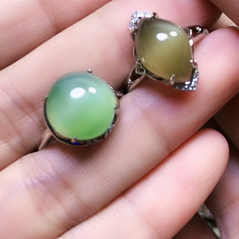 银S925镶嵌戒指和田玉