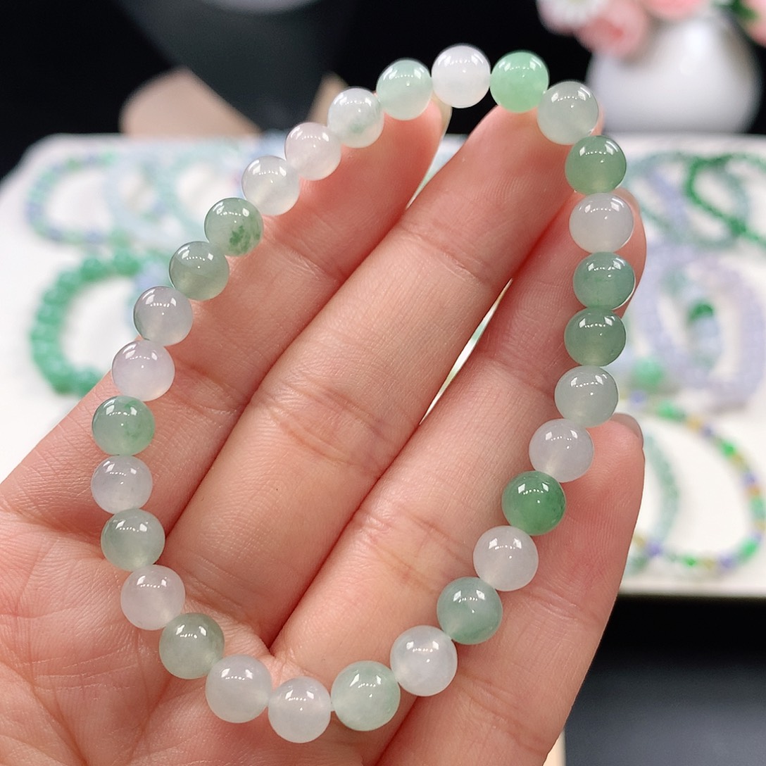 翡翠未镶嵌手链6.4mm