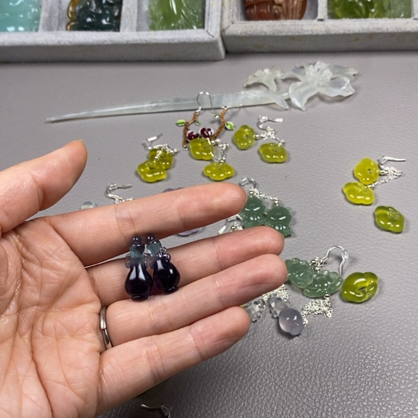 【闪购商品】萤石挂件耳饰耳环项链未镶嵌D****卫