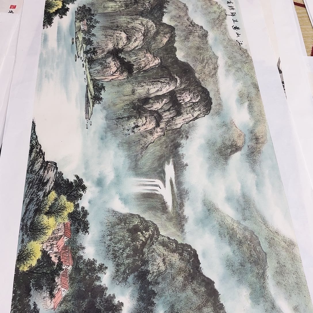 阳***️国画小六山水一张