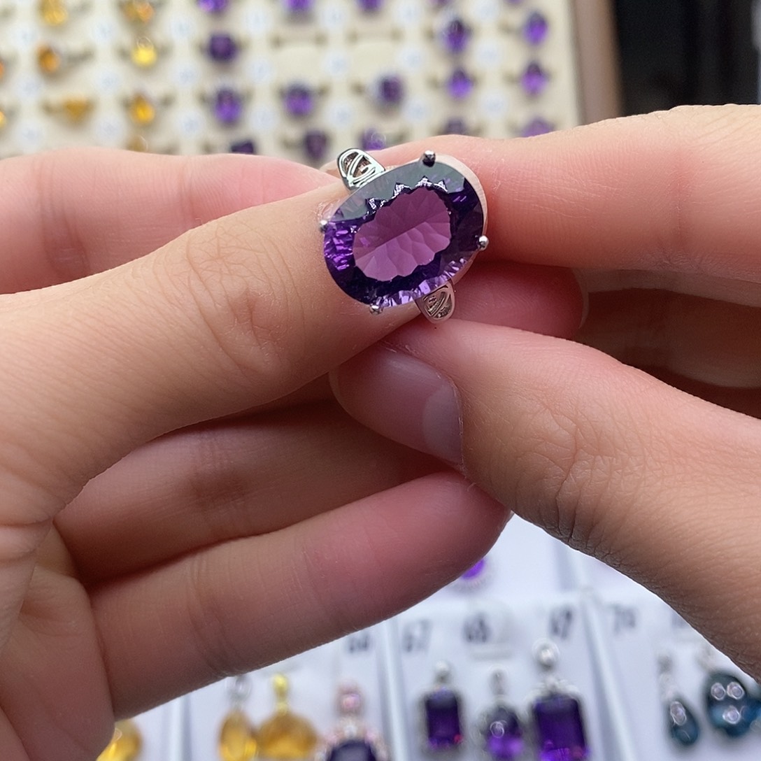 紫晶纯天然无优化紫水晶Q银S925镶嵌