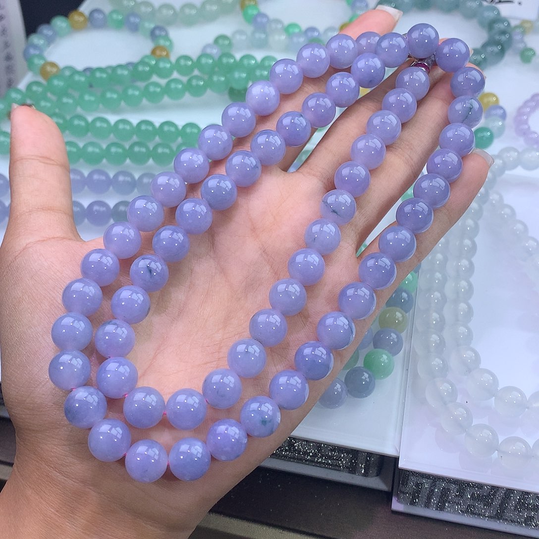 未镶嵌手链翡翠紫罗兰飘花项链
