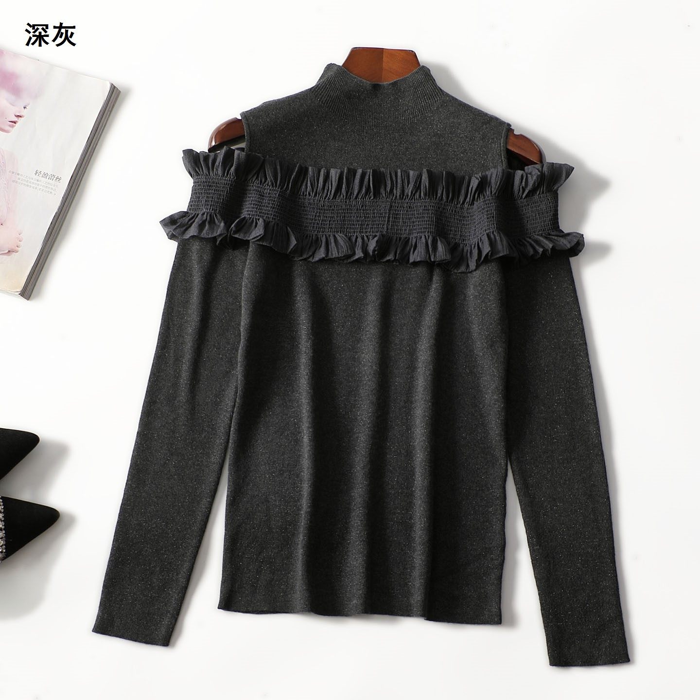 248109秋中长款长袖套头针织衫秋冬