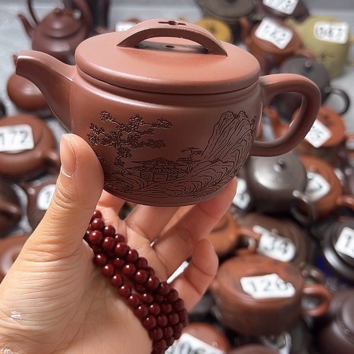 紫砂茶壶紫砂微瑕半手