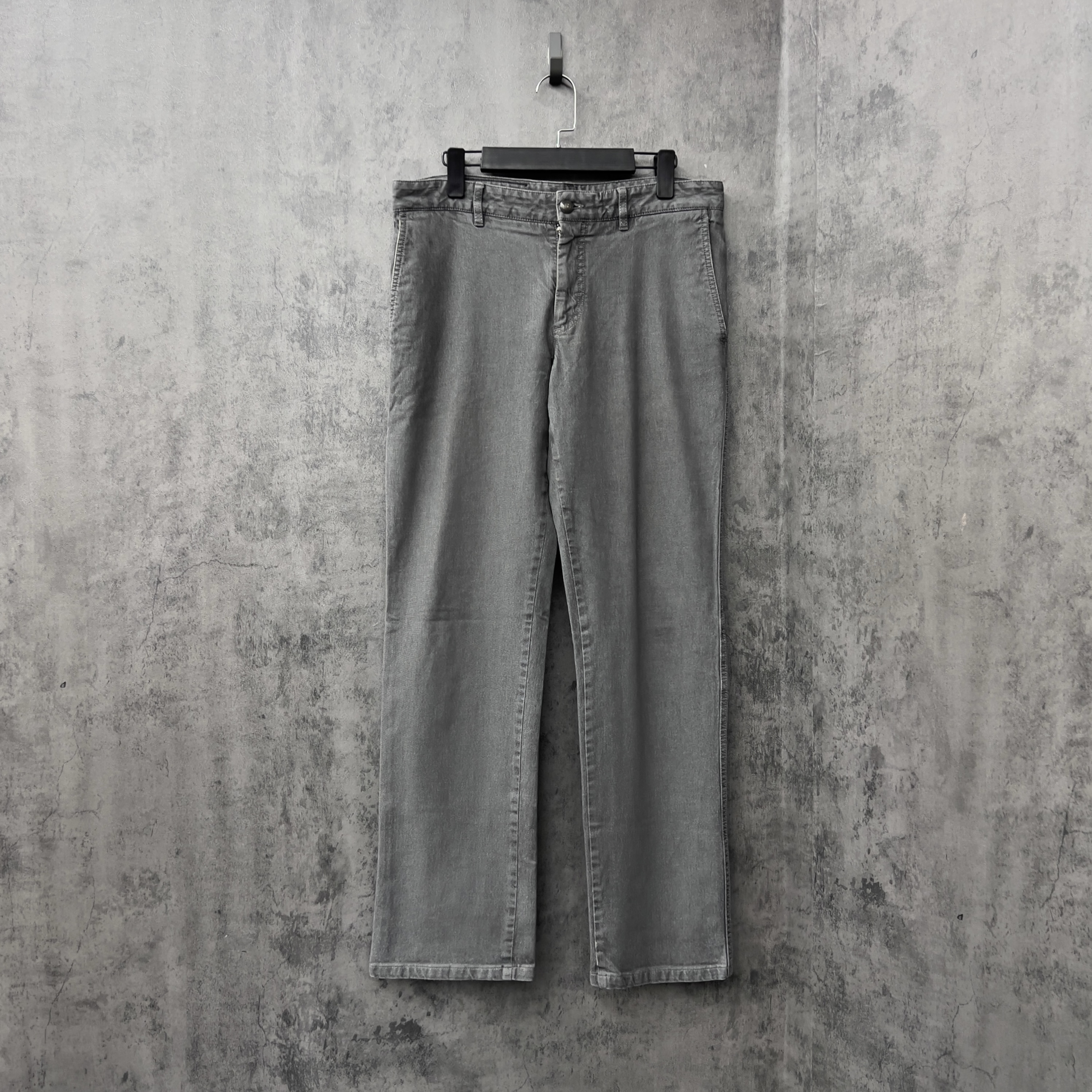 99新 ZEGNA 杰尼亚深灰银扣水洗牛仔裤/WK108/34码