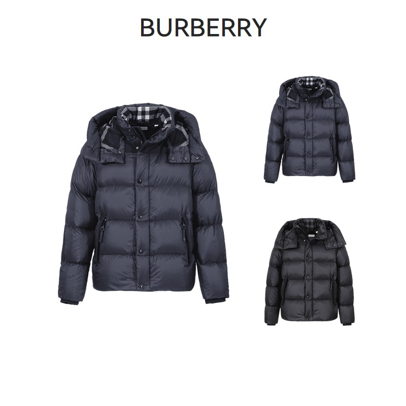 Burberry巴宝莉 新品 男士可拆卸衣袖连帽羽绒服羽绒马甲80963811
