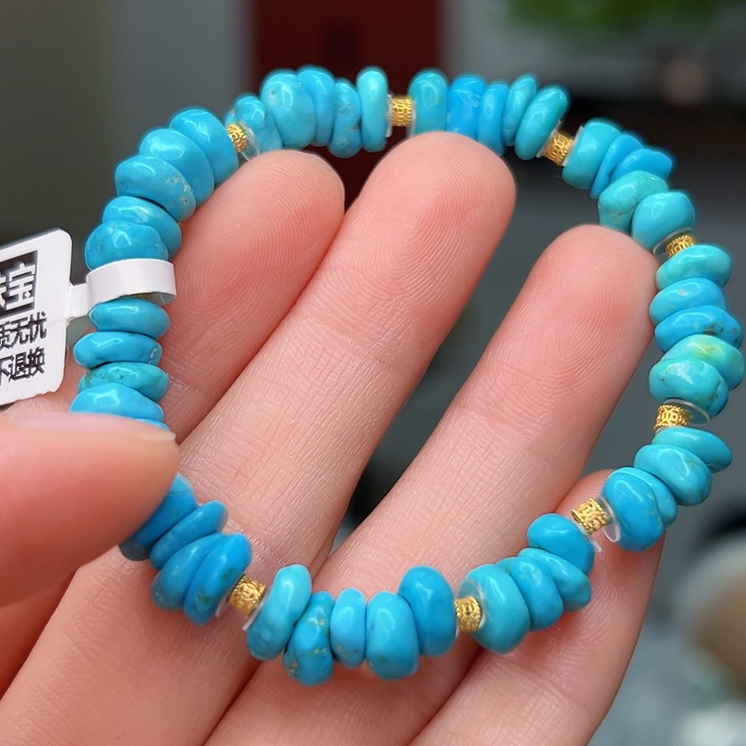 绿松石珠宝奇石18K金镶嵌