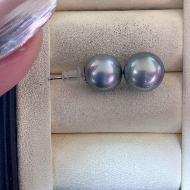 银S925镶嵌耳饰海水珍珠