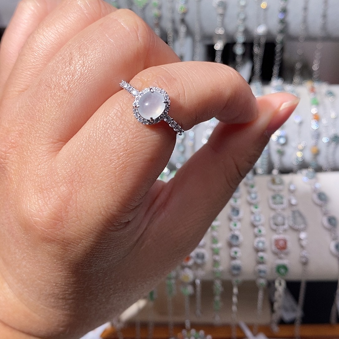 翡翠银S925镶嵌戒指