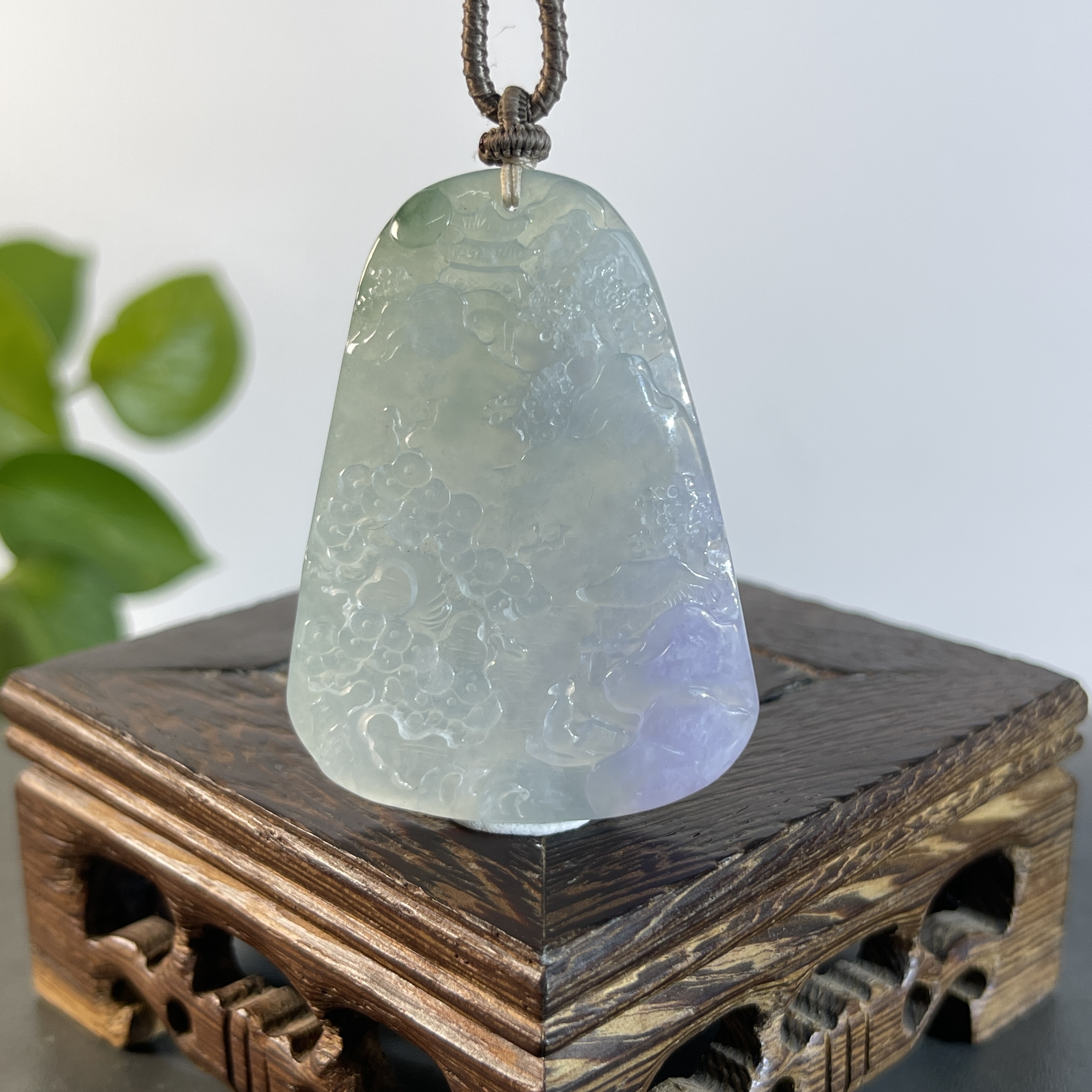 JXW30-136 天然缅甸A货翡翠  山水牌