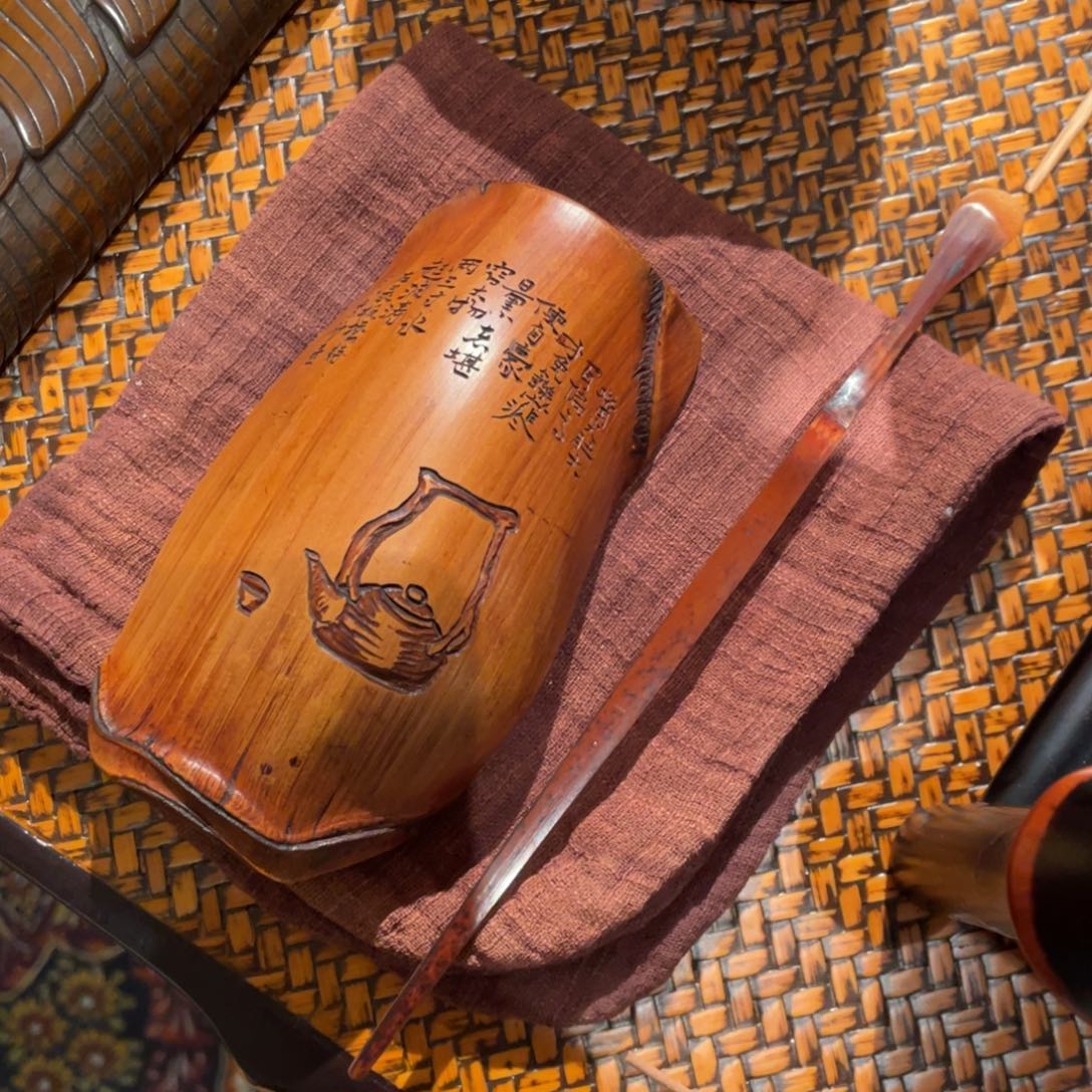 紫砂茶案龟甲竹茶则套装龟甲竹茶则套装