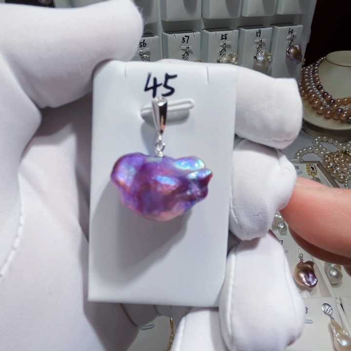 淡水珍珠吊坠(不含链)银S925镶嵌