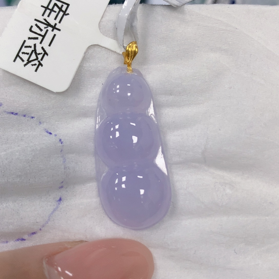 翡翠18K金镶嵌颈饰天然翡翠a货 百元以上9米证书费自理