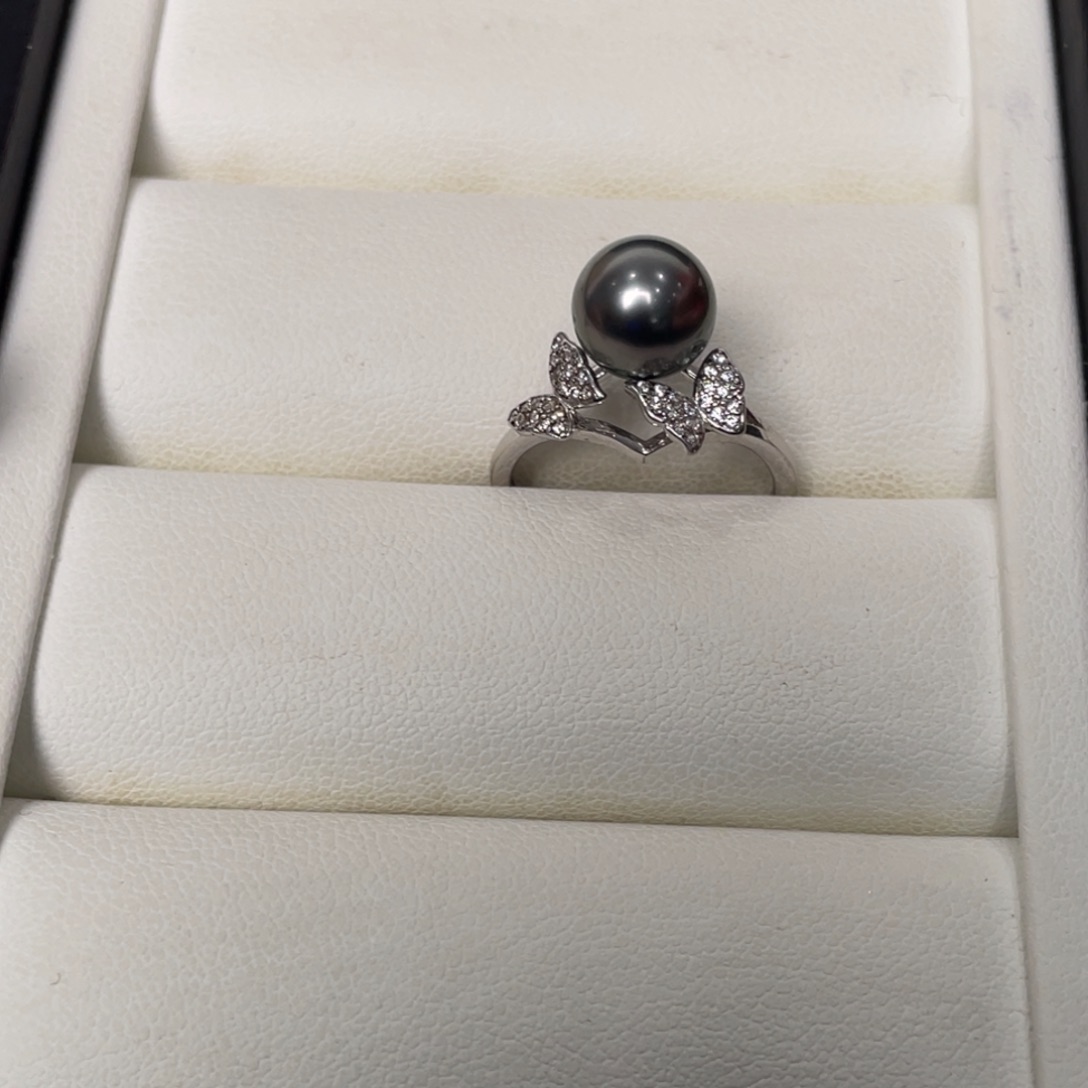 海水珍珠戒圈银S925镶嵌