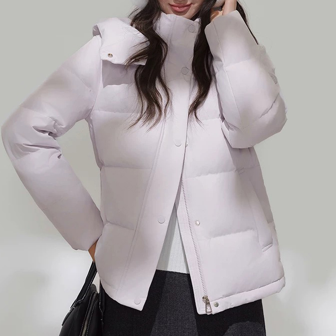 【白鹅绒】出口原单2025新款鹅绒服女连帽休闲百搭冬季保暖外套 