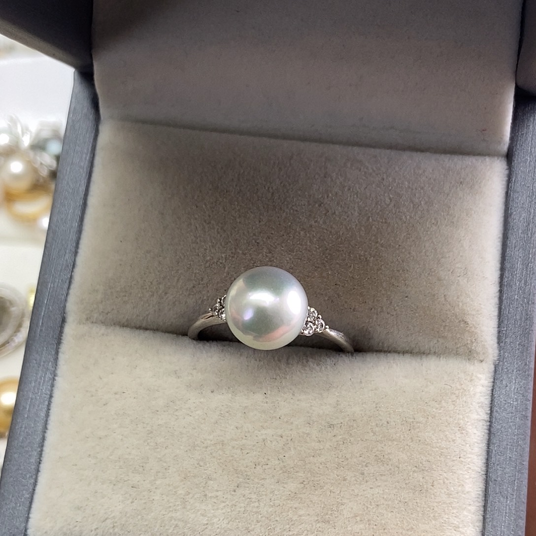 银S925镶嵌海水珍珠戒指