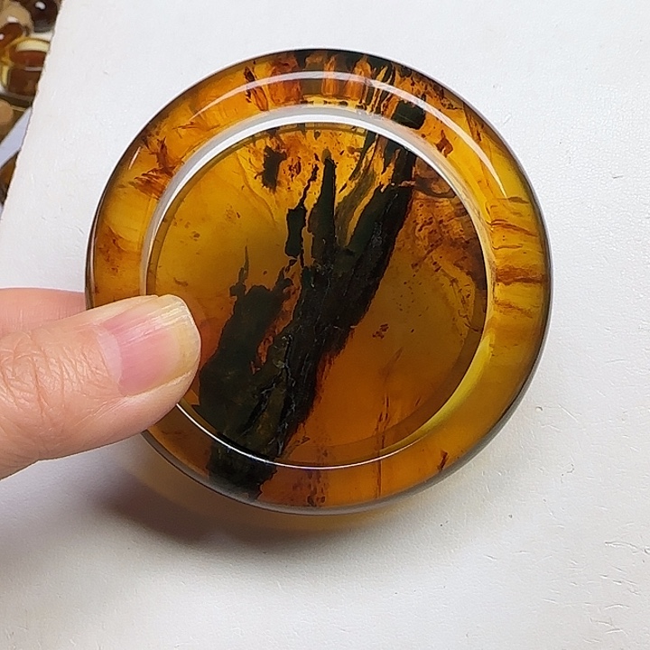 未镶嵌琥珀手镯天然缅甸琥珀植物手镯