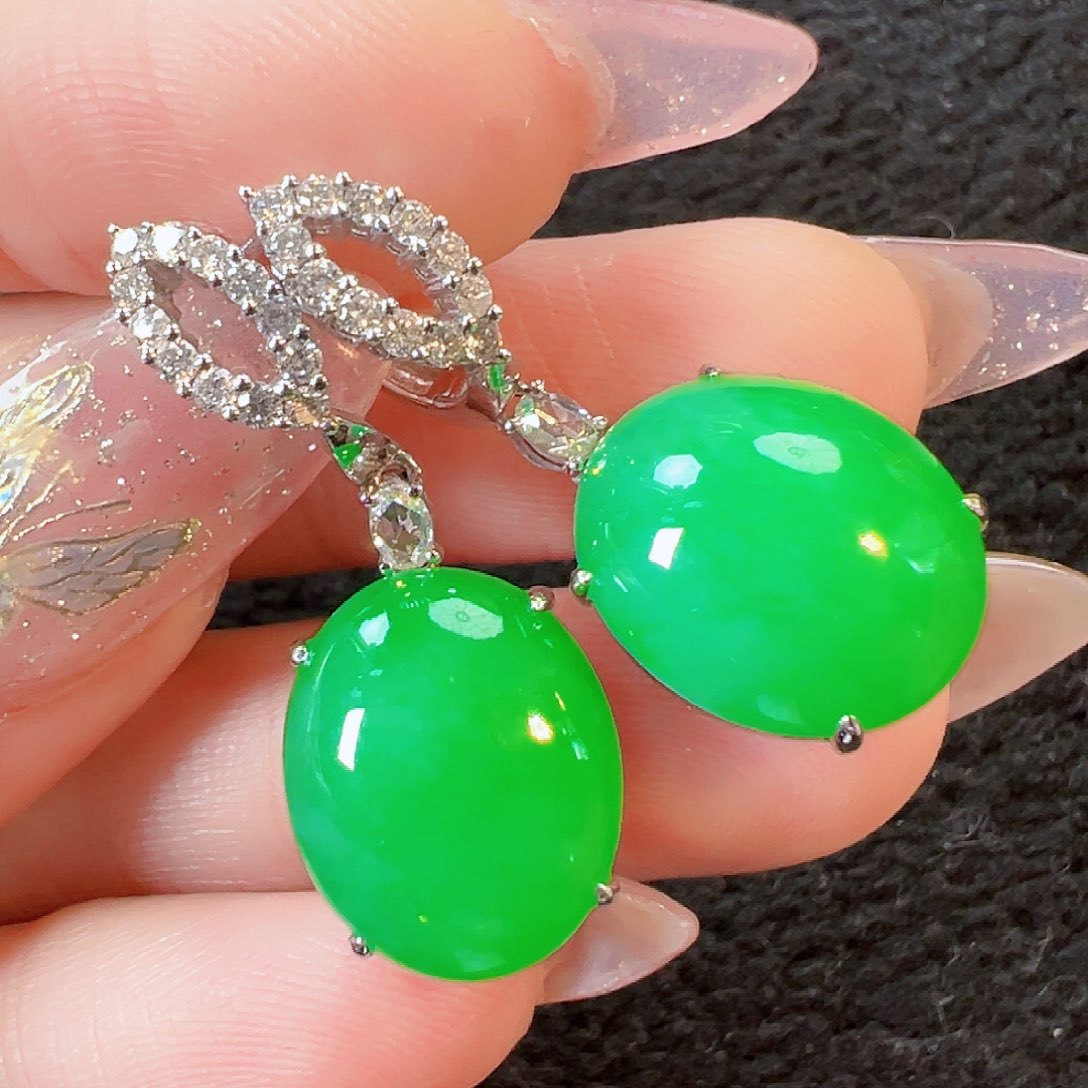 翡翠耳饰18K金镶嵌【福利款】签收后24小时鉴赏期