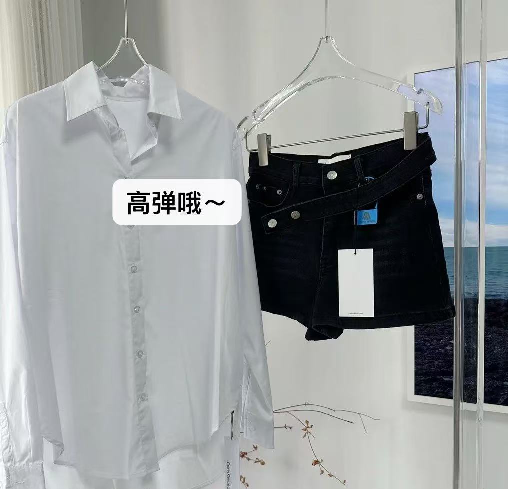 斜扣猫须 高弹短裤