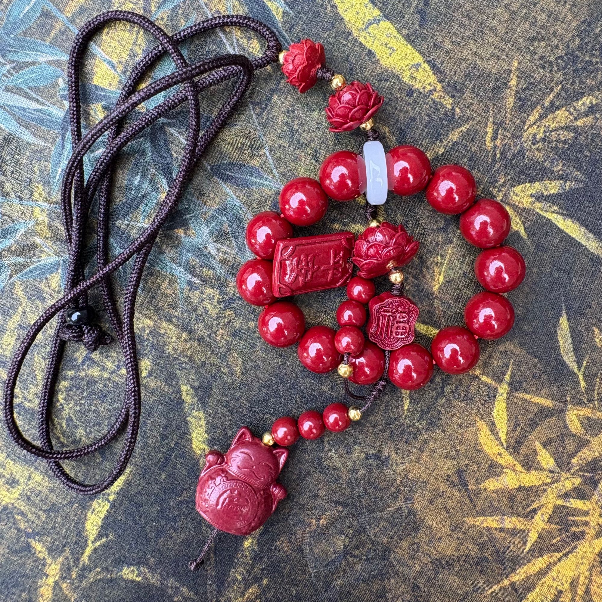 含辰砂工艺品朱砂挂件J0235无礼盒