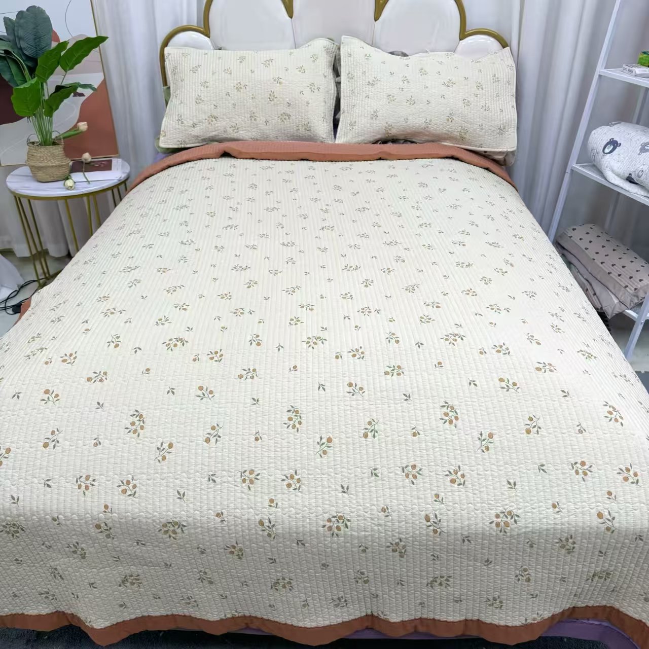 （金桔满满）230*250简约舒适柔软亲肤四季通用床盖