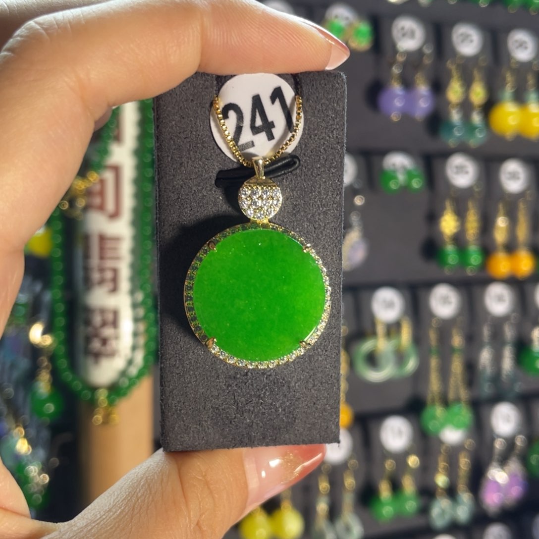 翡翠银S925镶嵌耳饰241