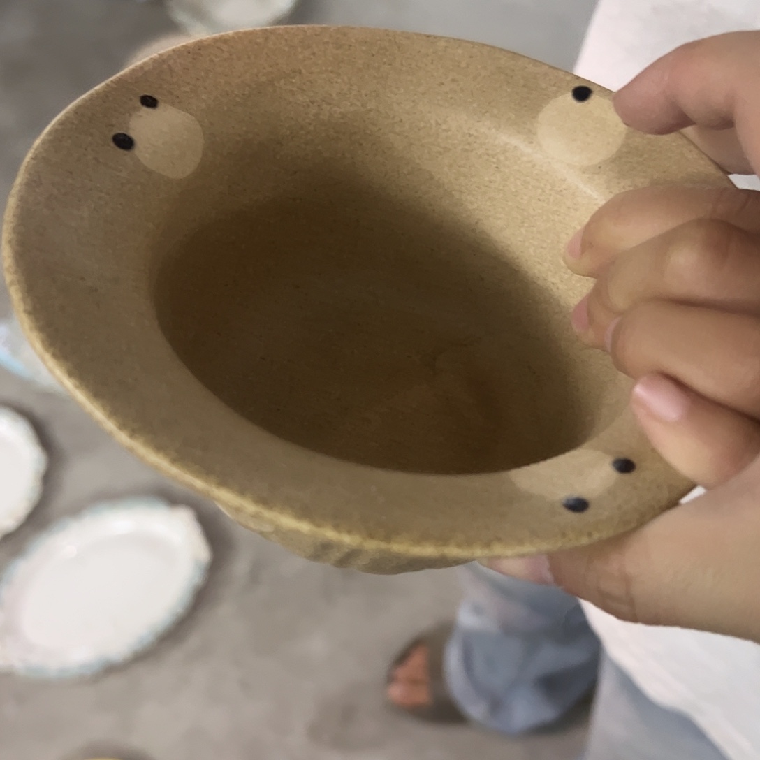 搪瓷瑕疵小熊碗一个